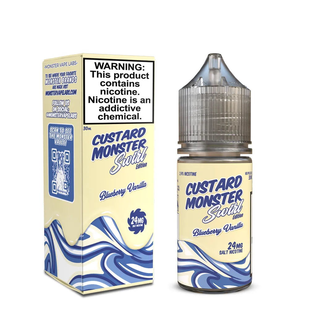 Custard Monster Swirl Salt - Blueberry Vanilla 30mL