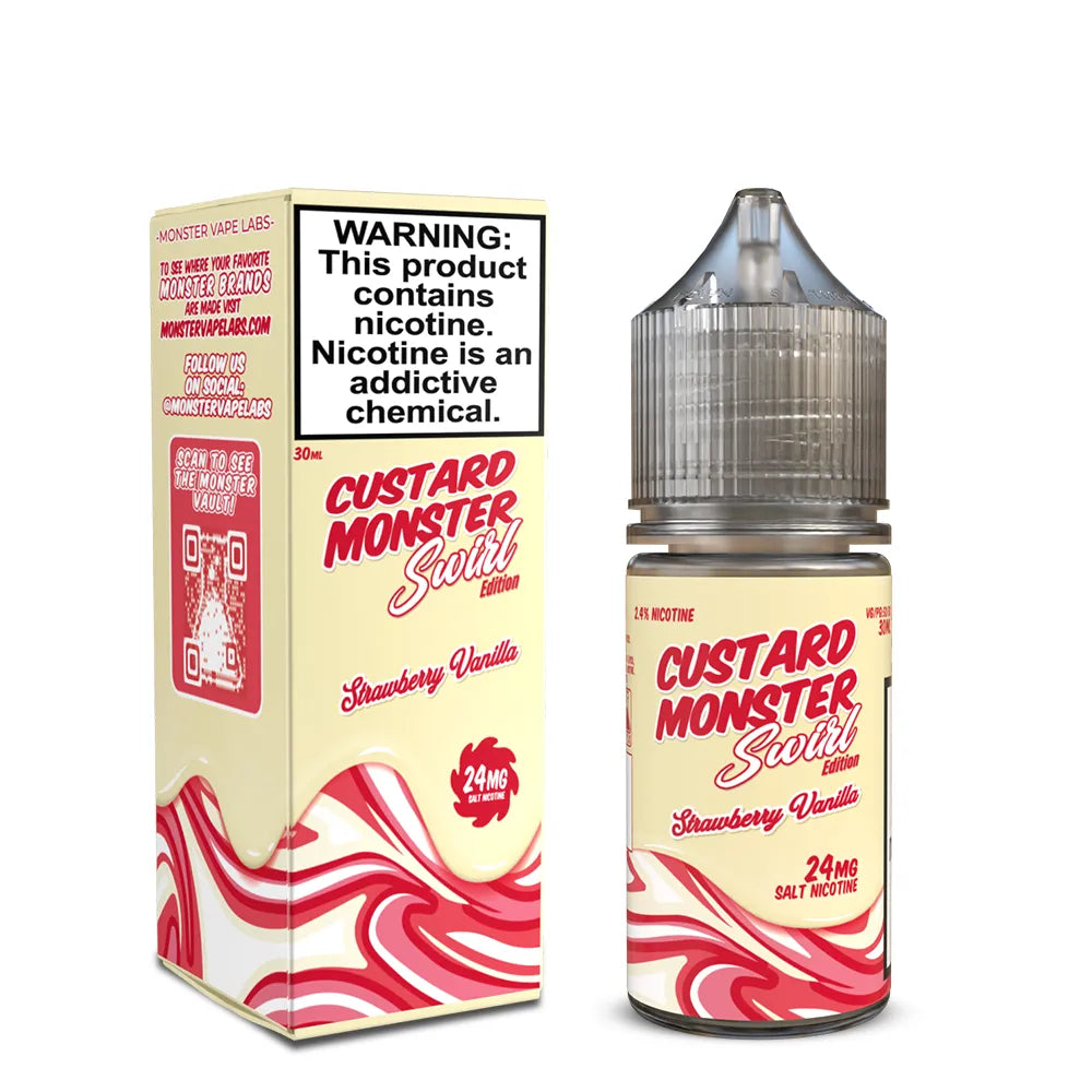 Custard Monster Swirl Salt - Strawberry Vanilla 30mL