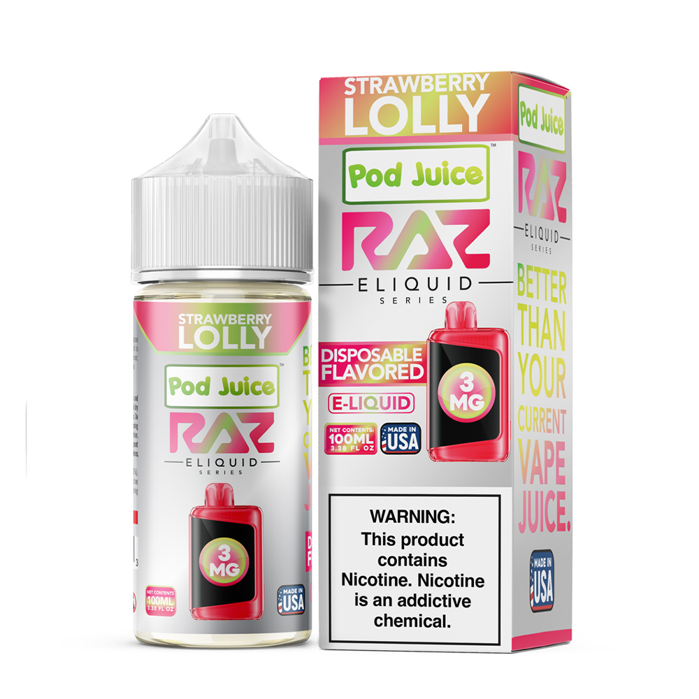 Pod Juice x RAZ - Strawberry Lolly 100mL
