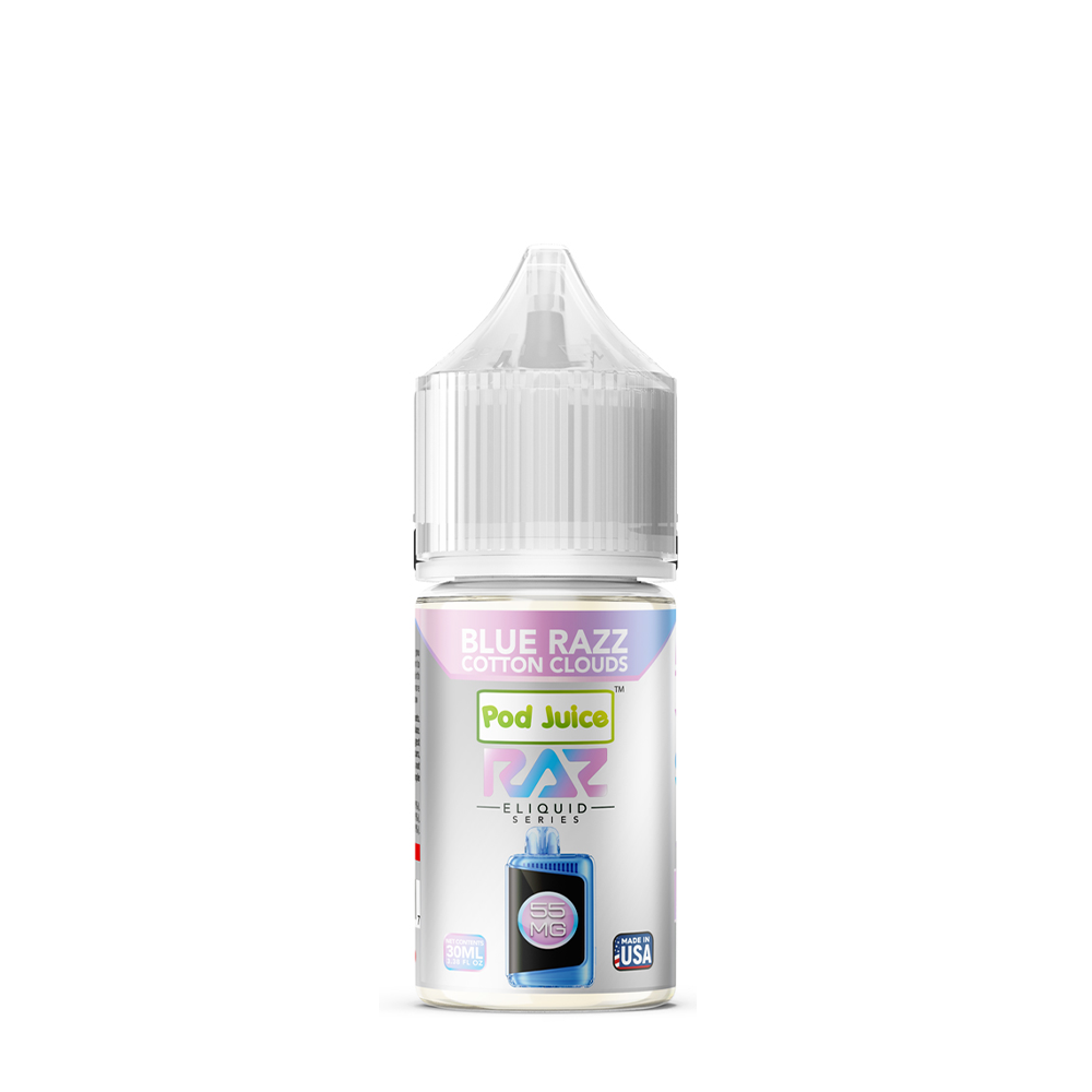 Pod Juice x RAZ Salts - Blue Razz Cotton Clouds 30mL