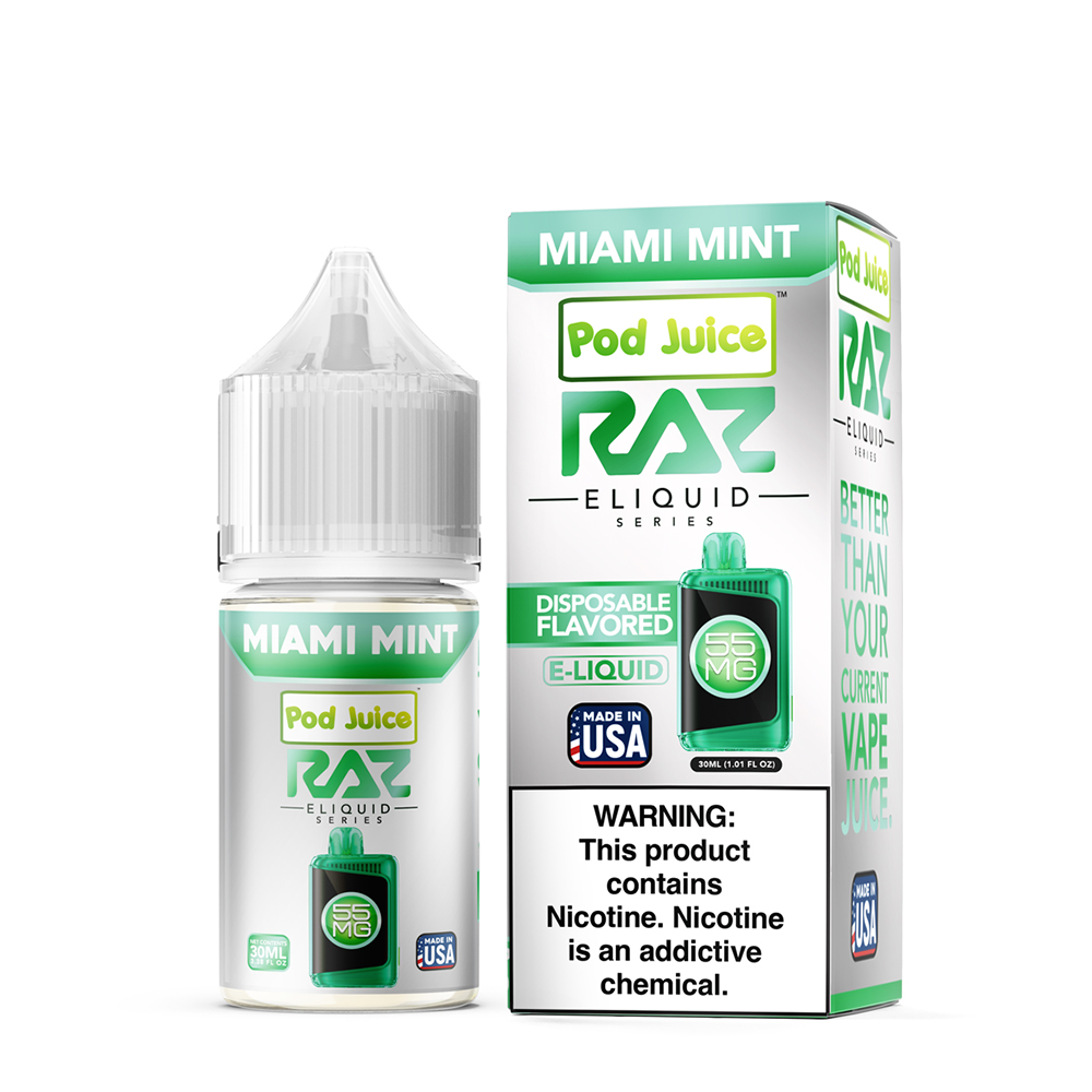 Pod Juice x RAZ Salts - Miami Mint 30mL