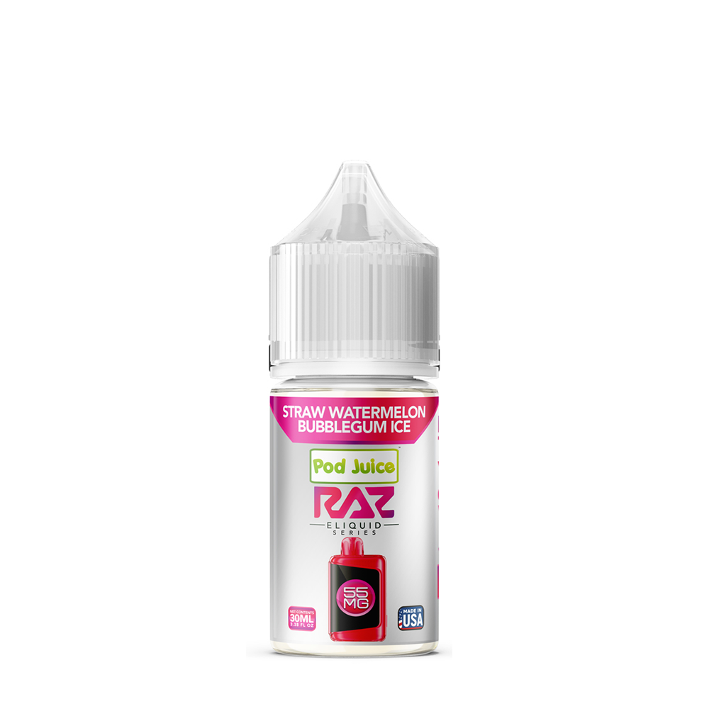 Pod Juice x RAZ Salts - Straw Watermelon Bubblegum Ice 30mL