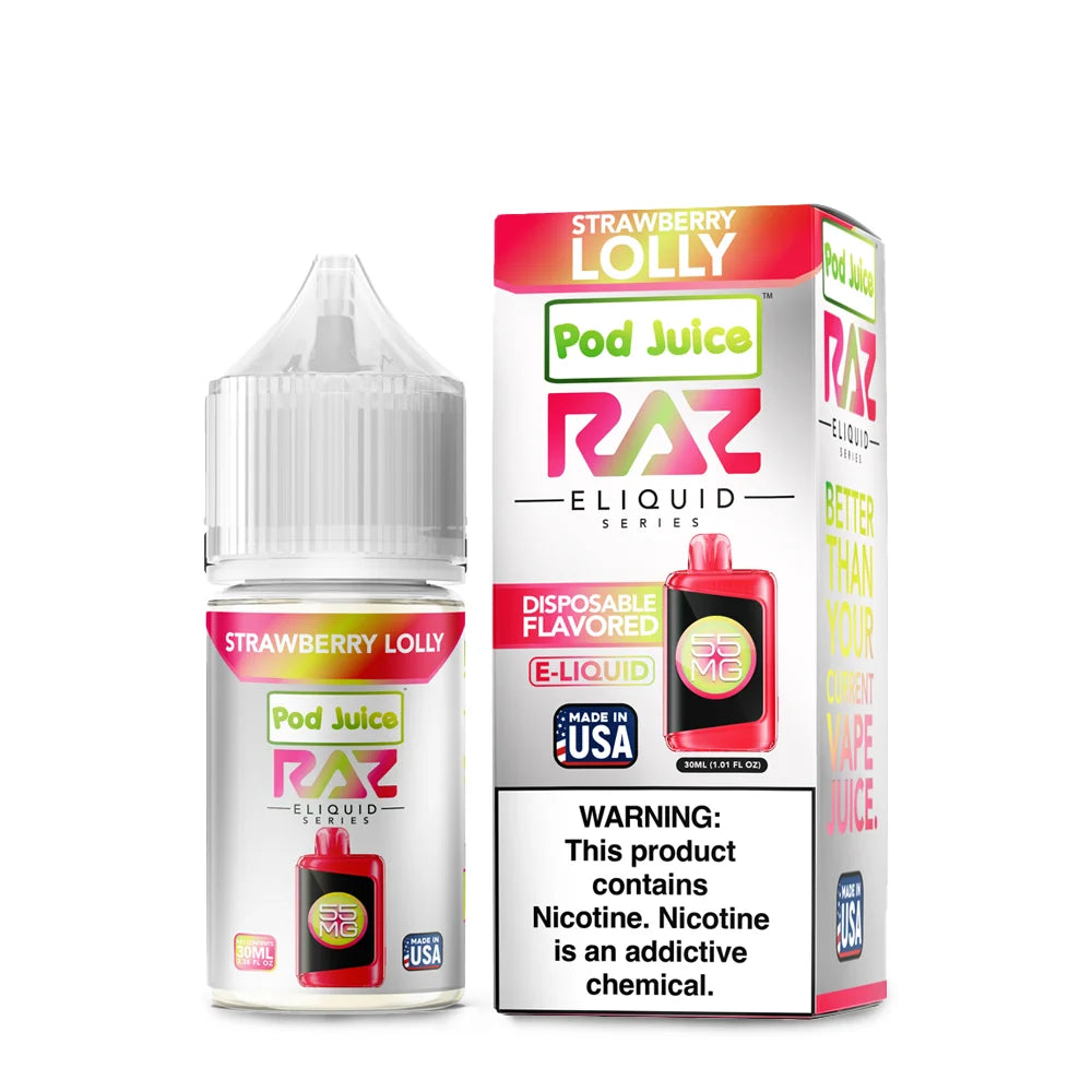 Pod Juice x RAZ Salts - Strawberry Lolly 30mL