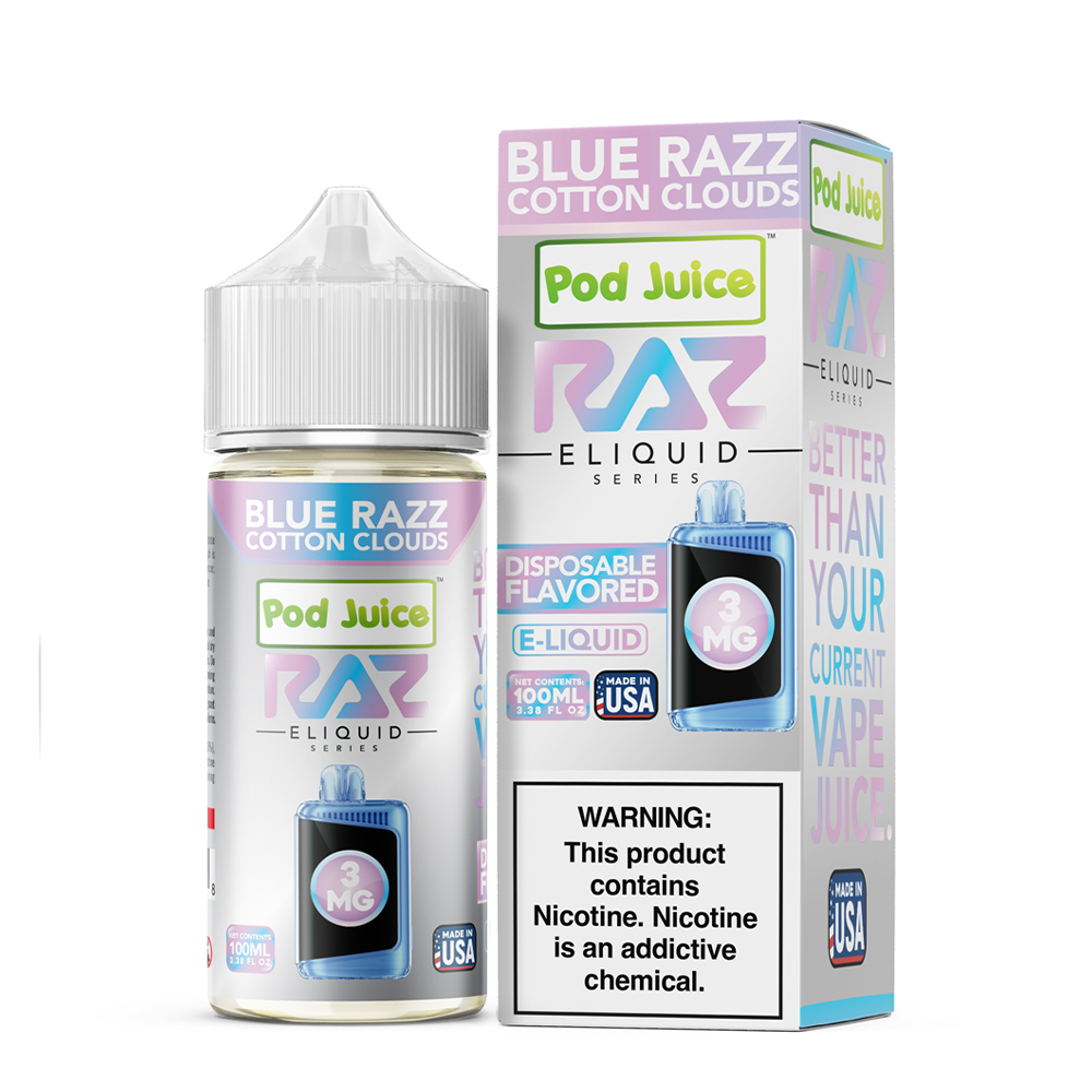 Pod Juice x RAZ - Blue Razz Cotton Clouds 100mL