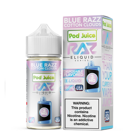 Pod Juice x RAZ - Blue Razz Cotton Clouds 100mL