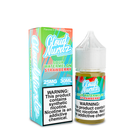 Cloud Nurdz Salts ICED - Sour Watermelon Strawberry 30mL