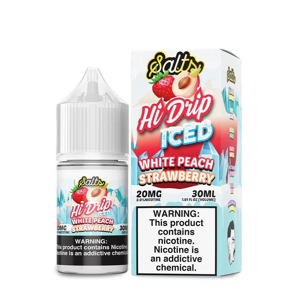 Hi-Drip Salts ICED - White Peach Strawberry 30mL